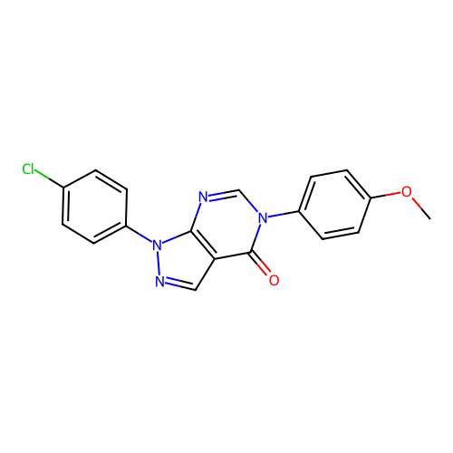 1-(4-chlorophenyl)-5-(4-methoxyphenyl)-1H-pyrazolo[3,4-d]pyrimidin-4(5H)-one structure