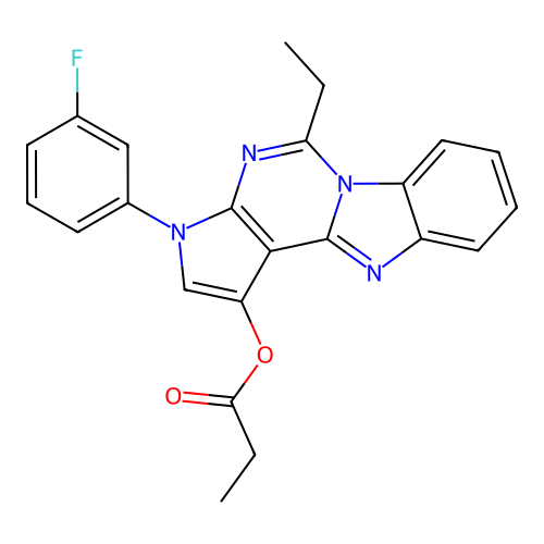 5-ethyl-3-(3-fluorophenyl)-3H-benzo[4,5]imidazo[1,2-c]pyrrolo[3,2-e]pyrimidin-1-yl propionate structure