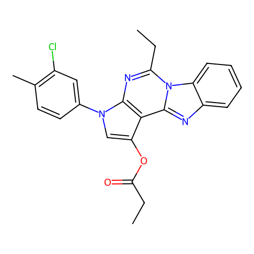 3-(3-chloro-4-methylphenyl)-5-ethyl-3H-benzo[4,5]imidazo[1,2-c]pyrrolo[3,2-e]pyrimidin-1-yl propionate structure