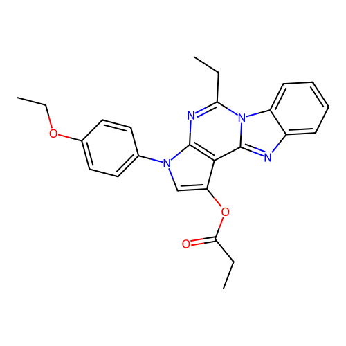 3-(4-ethoxyphenyl)-5-ethyl-3H-benzo[4,5]imidazo[1,2-c]pyrrolo[3,2-e]pyrimidin-1-yl propionate structure