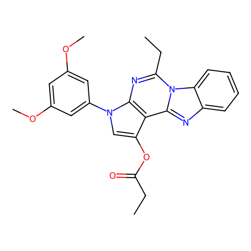 3-(3,5-dimethoxyphenyl)-5-ethyl-3H-benzo[4,5]imidazo[1,2-c]pyrrolo[3,2-e]pyrimidin-1-yl propionate structure