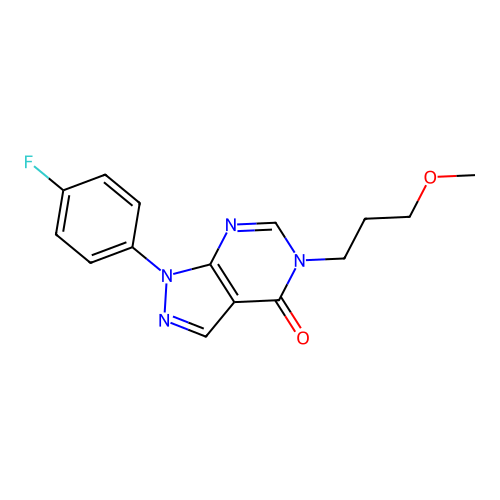 1-(4-fluorophenyl)-5-(3-methoxypropyl)-1H-pyrazolo[3,4-d]pyrimidin-4(5H)-one structure