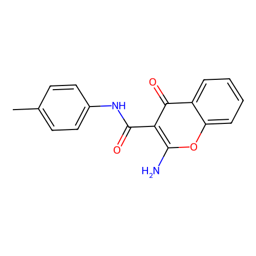 2-amino-N-(4-methylphenyl)-4-oxo-4H-chromene-3-carboxamide structure