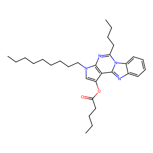 5-butyl-3-nonyl-3H-benzo[4,5]imidazo[1,2-c]pyrrolo[3,2-e]pyrimidin-1-yl pentanoate structure