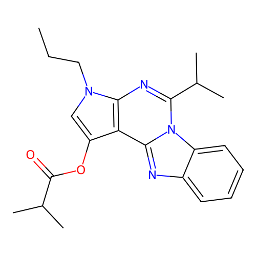 5-isopropyl-3-propyl-3H-benzo[4,5]imidazo[1,2-c]pyrrolo[3,2-e]pyrimidin-1-yl isobutyrate structure