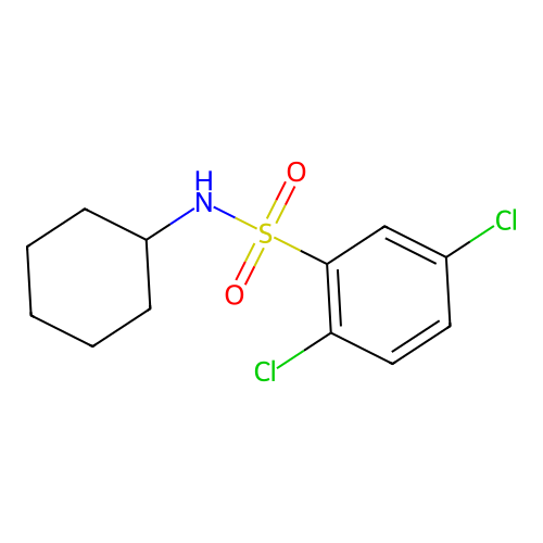 2,5-dichloro-N-cyclohexylbenzenesulfonamide structure