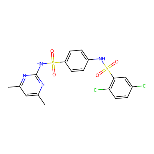 2,5-dichloro-N-[4-[(4,6-dimethylpyrimidin-2-yl)sulfamoyl]phenyl]benzenesulfonamide structure