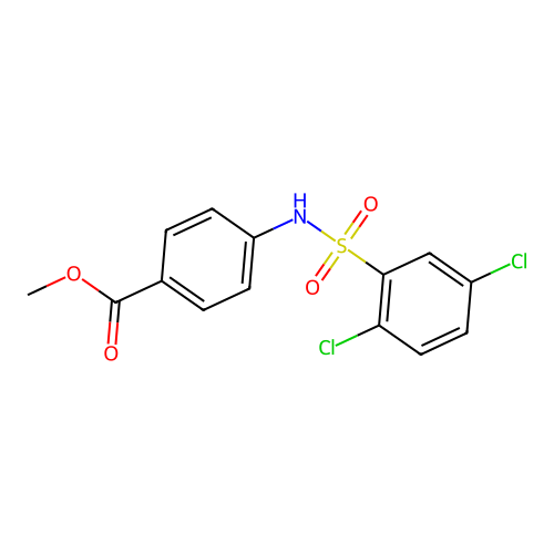 Benzoic acid, 4-[[(2,5-dichlorophenyl)sulfonyl]amino]-, methyl ester structure