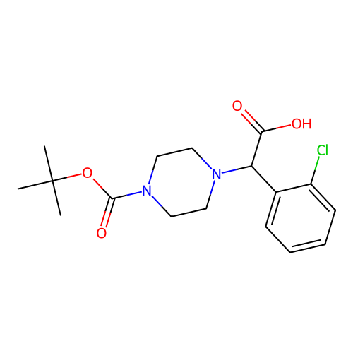 2-(4-Boc-piperazinyl)-2-(2-chlorophenyl)acetic acid structure