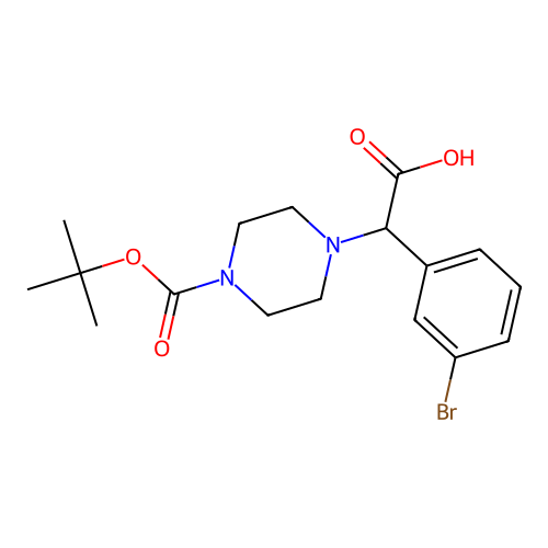 2-(4-Boc-piperazinyl)-2-(3-bromophenyl)acetic acid structure