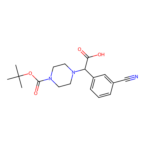 2-(4-Boc-piperazinyl)-2-(3-cyanophenyl)acetic acid structure