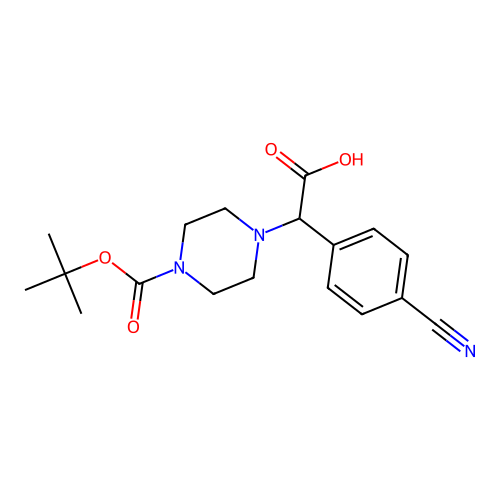 2-(4-Boc-piperazinyl)-2-(4-cyanophenyl)acetic acid structure