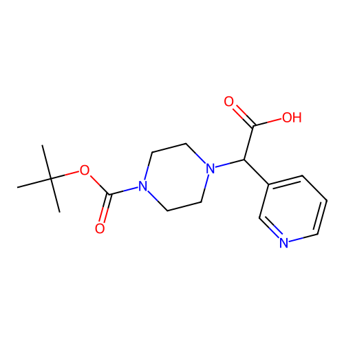 4-((1,1-Dimethylethoxy)carbonyl)-alpha-3-pyridinyl-1-piperazineacetic acid structure