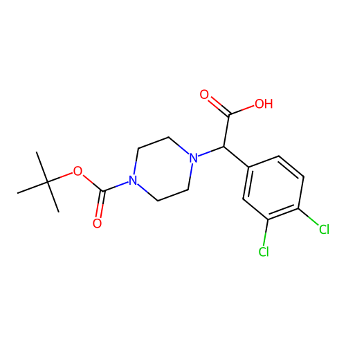 2-(4-Boc-piperazinyl)-2-(3,4-dichloro-phenyl)acetic acid structure