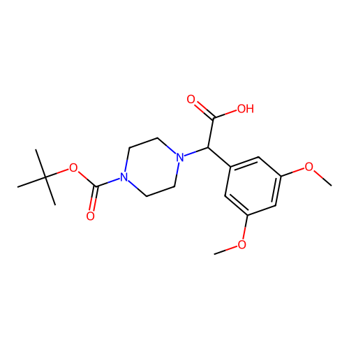 2-(4-Boc-piperazinyl)-2-(3,5-dimethoxyphenyl)acetic acid structure
