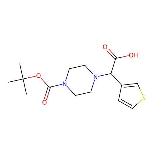2-(4-(Tert-butoxycarbonyl)piperazin-1-yl)-2-(thiophen-3-yl)acetic acid structure
