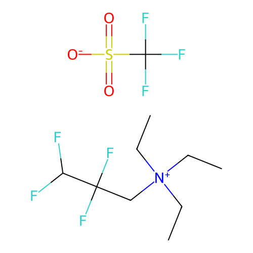 Triethyl(2,2,3,3-tetrafluoropropyl)azanyl 1,1,1-trifluoromethanesulfonate structure