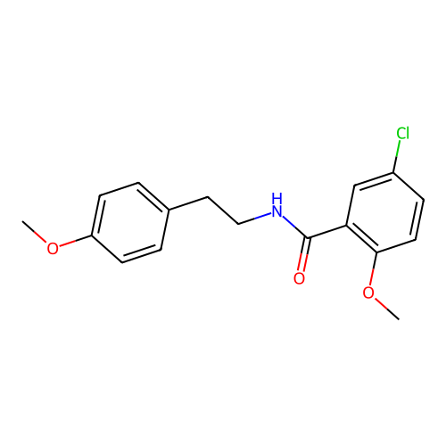 5-chloro-2-methoxy-N-[2-(4-methoxyphenyl)ethyl]benzamide structure