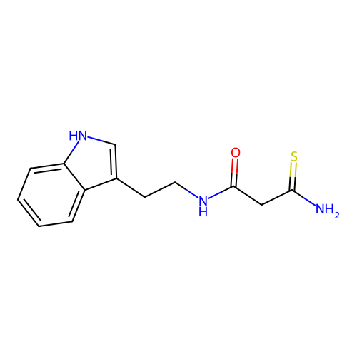 3-amino-N-[2-(1H-indol-3-yl)ethyl]-3-thioxopropanamide structure