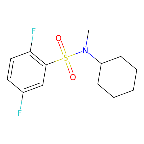N-cyclohexyl-2,5-difluoro-N-methylbenzenesulfonamide structure