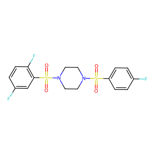 1-[(2,5-Difluorophenyl)sulfonyl]-4-[(4-fluorophenyl)sulfonyl]piperazine structure