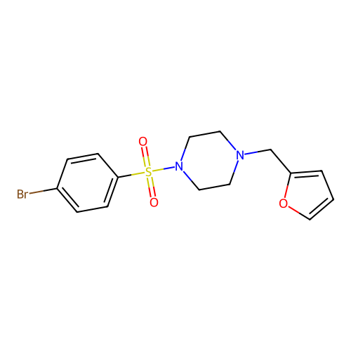 1-(4-Bromophenyl)sulfonyl-4-(furan-2-ylmethyl)piperazine structure