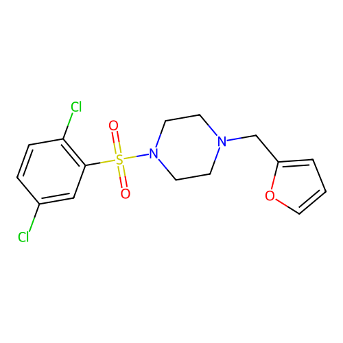 1-(2,5-Dichlorophenyl)sulfonyl-4-(furan-2-ylmethyl)piperazine structure