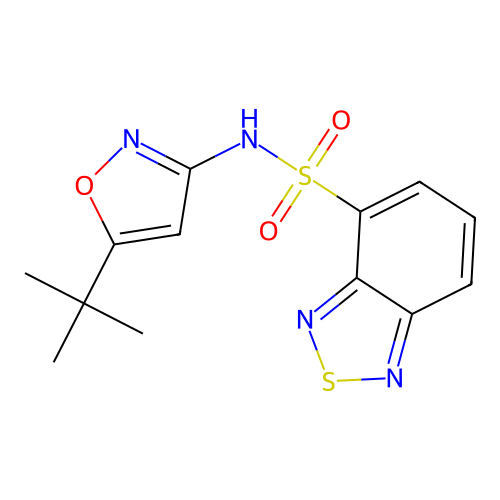 N-(5-tert-butyl-1,2-oxazol-3-yl)-2,1,3-benzothiadiazole-4-sulfonamide structure