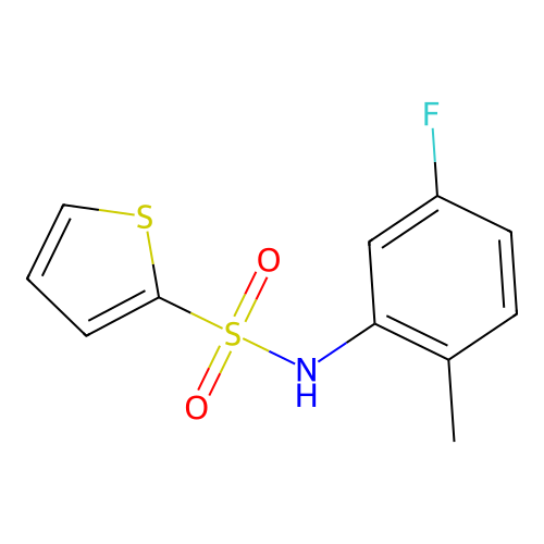 N-(5-fluoro-2-methylphenyl)thiophene-2-sulfonamide structure