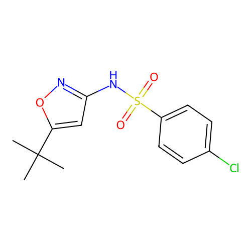 N-(5-tert-butyl-1,2-oxazol-3-yl)-4-chlorobenzenesulfonamide structure