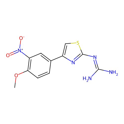 Guanidine, [4-(4-methoxy-3-nitrophenyl)-2-thiazolyl]- structure