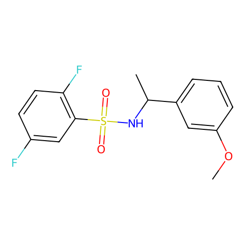 2,5-difluoro-N-[1-(3-methoxyphenyl)ethyl]benzenesulfonamide structure