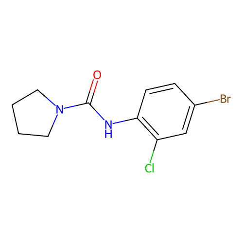 N-(4-bromo-2-chlorophenyl)pyrrolidine-1-carboxamide structure