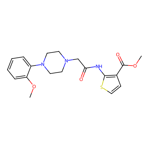Methyl 2-[[2-[4-(2-methoxyphenyl)piperazin-1-yl]acetyl]amino]thiophene-3-carboxylate structure