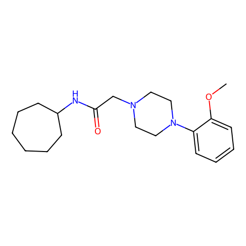 N-cycloheptyl-2-[4-(2-methoxyphenyl)piperazin-1-yl]acetamide structure