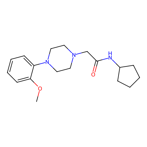 N-cyclopentyl-2-[4-(2-methoxyphenyl)piperazin-1-yl]acetamide structure
