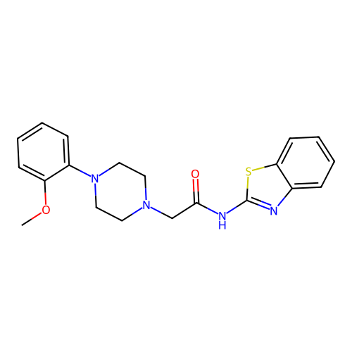 N-(1,3-benzothiazol-2-yl)-2-[4-(2-methoxyphenyl)piperazin-1-yl]acetamide structure