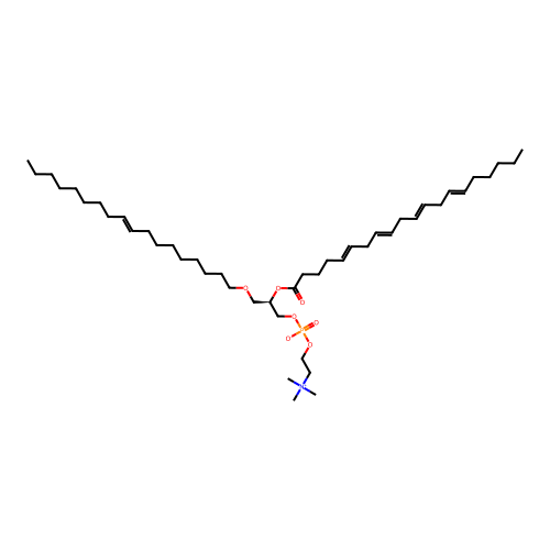 3,5,8-Trioxa-4-phosphaoctacosa-13,16,19,22-tetraen-1-aminium, 4-hydroxy-N,N,N-trimethyl-9-(((9Z)-9-octadecen-1-yloxy)methyl)-9-oxo-, inner salt, 4-oxide, (7R,13Z,16Z,19Z,22Z)- structure