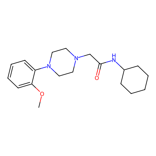 N-cyclohexyl-2-[4-(2-methoxyphenyl)piperazin-1-yl]acetamide structure