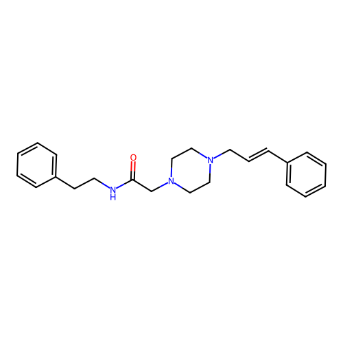 N-(2-phenylethyl)-2-{4-[(2E)-3-phenylprop-2-en-1-yl]piperazin-1-yl}acetamide structure