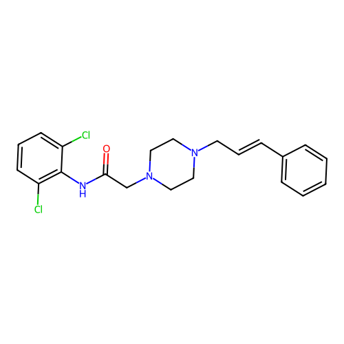 N-(2,6-dichlorophenyl)-2-[4-[(E)-3-phenylprop-2-enyl]piperazin-1-yl]acetamide structure