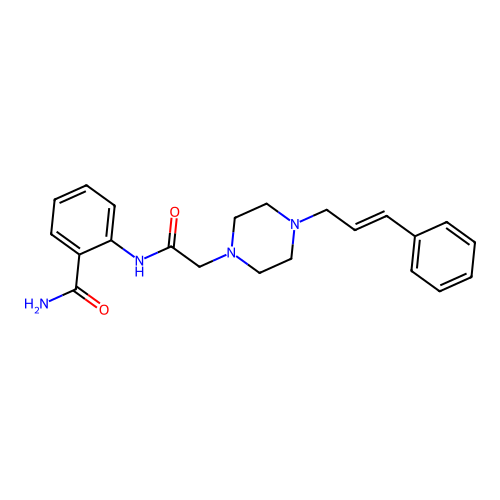 2-[[2-[4-[(E)-3-phenylprop-2-enyl]piperazin-1-yl]acetyl]amino]benzamide structure