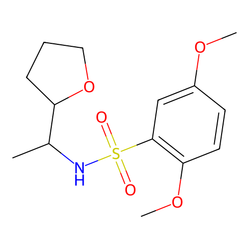 2,5-dimethoxy-N-[1-(oxolan-2-yl)ethyl]benzenesulfonamide structure