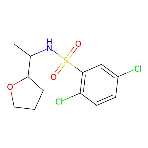 2,5-dichloro-N-[1-(oxolan-2-yl)ethyl]benzenesulfonamide structure