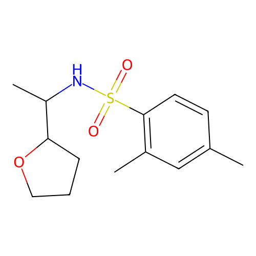 2,4-dimethyl-N-[1-(oxolan-2-yl)ethyl]benzenesulfonamide structure