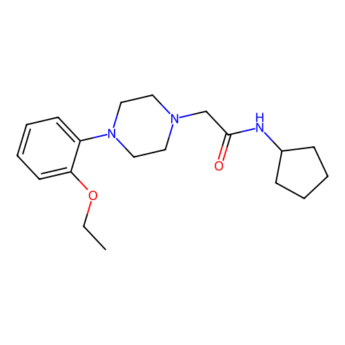 N-cyclopentyl-2-[4-(2-ethoxyphenyl)piperazin-1-yl]acetamide structure