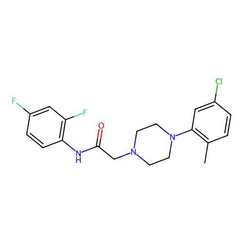 N-(2,4-Difluorophenyl)-2-(4-(5-chloro-2-methylphenyl)piperazinyl)ethanamide structure