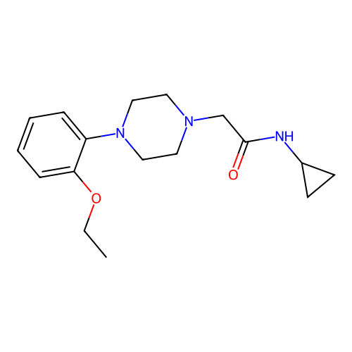 N-cyclopropyl-2-[4-(2-ethoxyphenyl)piperazin-1-yl]acetamide structure