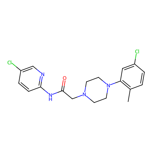 2-[4-(5-chloro-2-methylphenyl)piperazin-1-yl]-N-(5-chloropyridin-2-yl)acetamide structure
