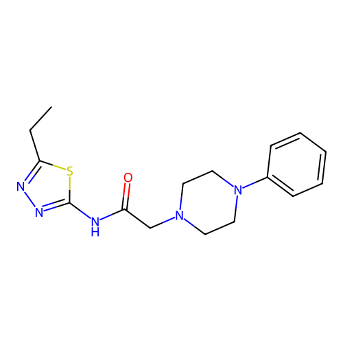 N-(5-ethyl-1,3,4-thiadiazol-2-yl)-2-(4-phenylpiperazin-1-yl)acetamide structure